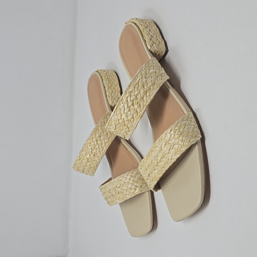 Joie Niki Straw Braided Square Toe Heel Sandal 9.5